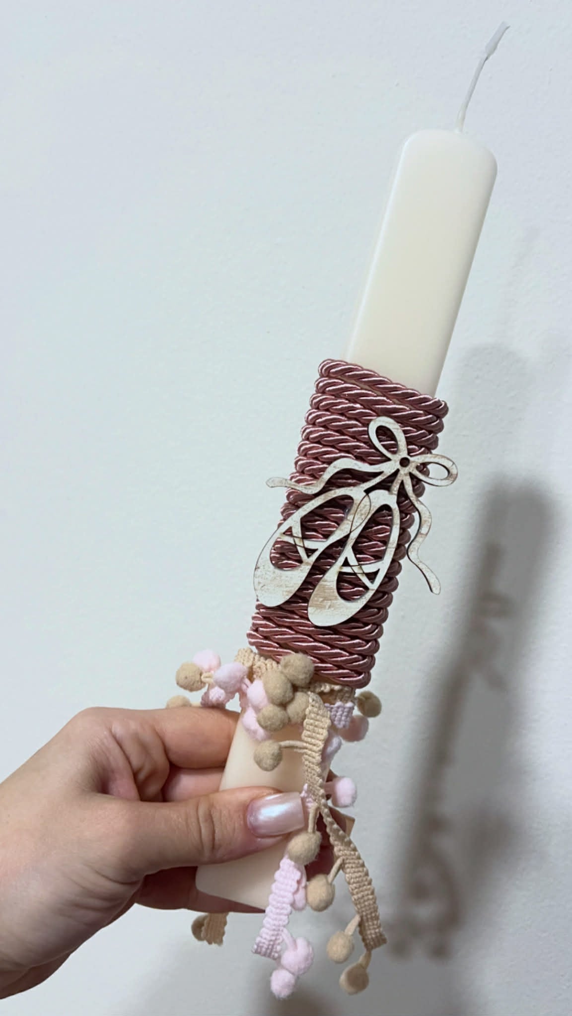 Easter Candle ballerina's shoes