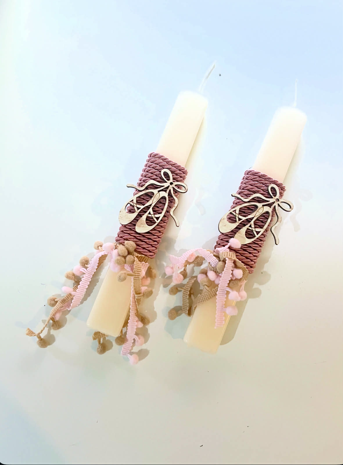 Easter Candle ballerina's shoes