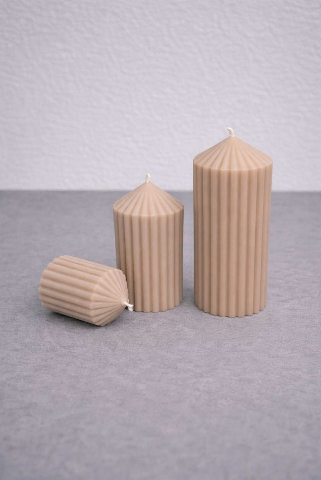 Plissé Column Candles Gift Set of 3